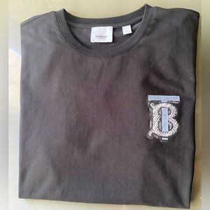 BURBERRY men’s black logo T Shirt - SZ M slim